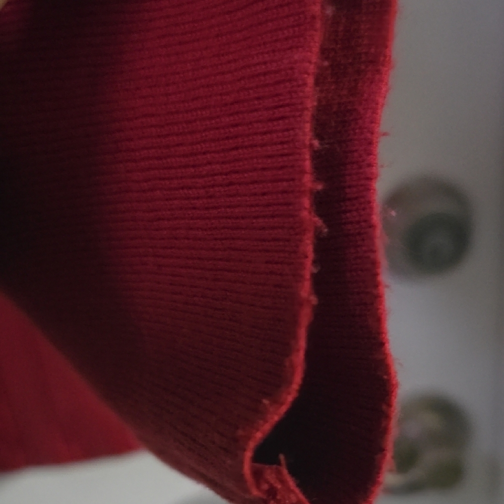 Red Leather Ruffle-Trim Jacket - Picture 7 of 7